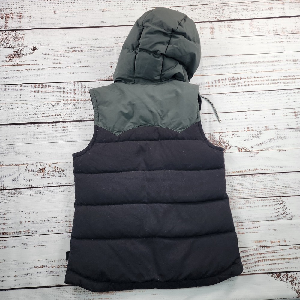 Patagonia Bivy Hooded Down Vest Black Gray Western Puffer 27745 Womens Medium - Picture 2 of 8